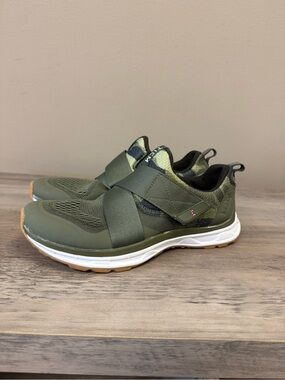 Women’s Olive Green Camo Slip-On Athletic Sneakers